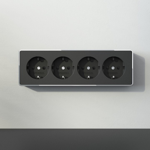 Розетка четверная с заземлением и со шторками Werkel Gallant W5072258 в Нижнем Новгороде фото 4