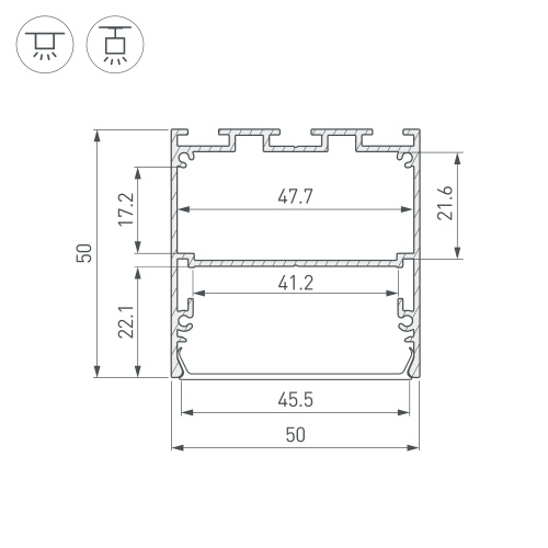 Профиль LINE-M-5050-2000 BLACK (Arlight, Алюминий) в Абдулино фото 3