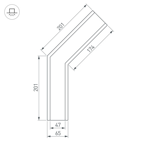 Угол SL-LINIA65-F-135 (Arlight, Металл) в Бородино фото 4