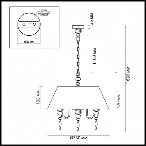 Подвесной светильник Odeon Light Sochi 4896/5A в Ермолино фото 4