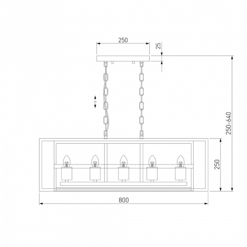 Подвесной светильник Eurosvet Crate 70122/5 черный в Слободском фото 3