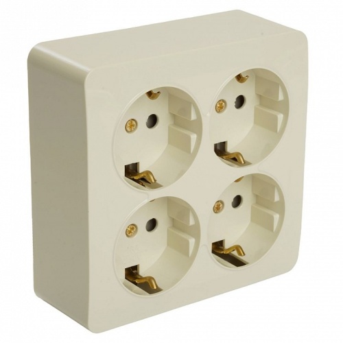 Розетка четверная с заземлением Stekker София 49509 в Нижнем Новгороде фото 7