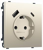 Розетка с заземлением и со шторкой и 2хUSB type A и C, без рамки Ambrella Volt MS MS550010 в Нижнем Новгороде