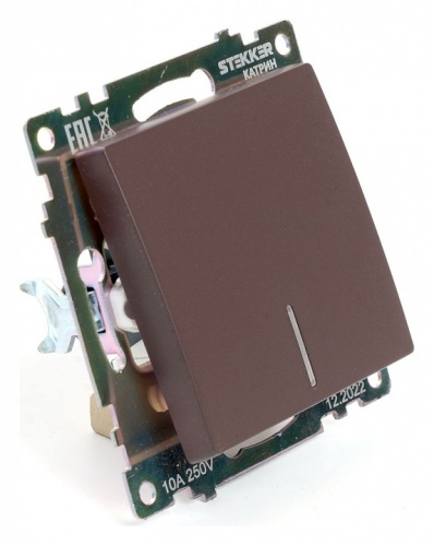 Выключатель одноклавишный с подсветкой без рамки Stekker Катрин 49022 в Нижнем Новгороде фото 7