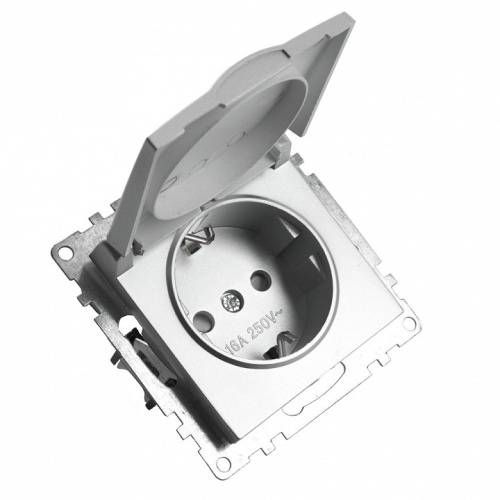 Розетка с заземлением и со шторкой, без рамки с крышкой Stekker Катрин 39580 в Нижнем Новгороде фото 4