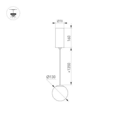 Светильник SP-BEADS-HANG-R130-10W Warm3000 (BK-GD, 250 deg, 230V) (Arlight, IP20 Металл, 5 лет) в Великом Устюге фото 2