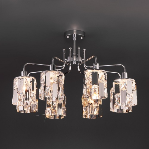 Люстра на штанге Eurosvet Scoppio 10101/8 хром/прозрачный хрусталь Strotskis в Нижнем Новгороде фото 5