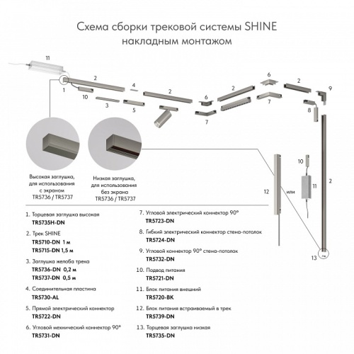Заглушка для трека Denkirs SHINE BASE TR5735H-DN в Нижнем Новгороде фото 3