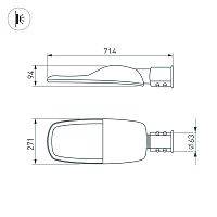 Светильник OXOR-TURI-714х271-120W Warm3000 (GR, 144x75 deg, 230V) IP66 (Arlight, -) в Тольятти