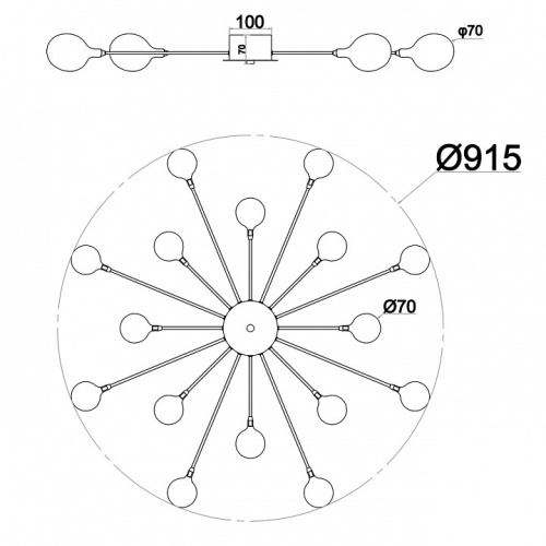 Потолочная люстра Escada Starfall 2109/1 Chrome в Нижнем Новгороде фото 4