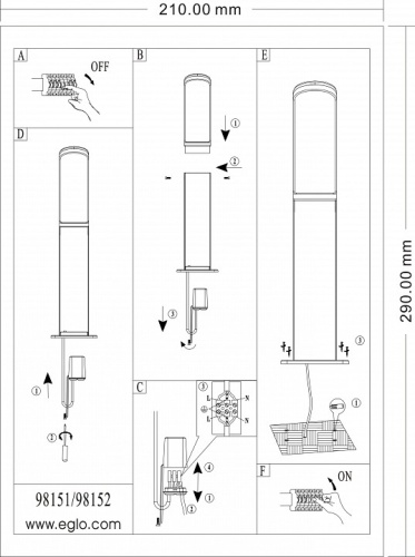Наземный низкий светильник Eglo Fumicino 98151 в Нижнем Новгороде фото 3
