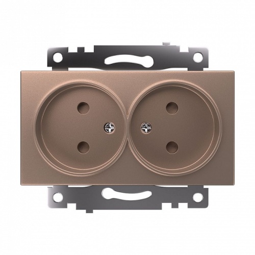 Розетка двойная без заземления и со шторкой, без рамки Stekker Катрин 39597 в Нижнем Новгороде фото 3