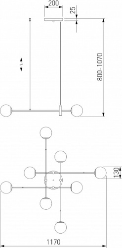 Подвесная люстра Eurosvet Planet 70146/8 латунь в Нижнем Новгороде фото 3