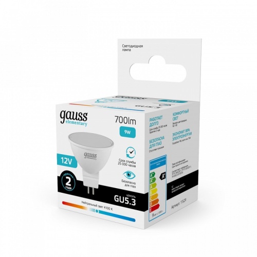 Лампа светодиодная Gauss Elementary GU5.3 9Вт 4100K 11529 в Нижнем Новгороде фото 4