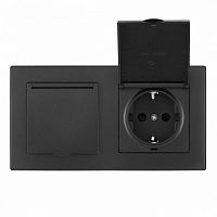 Розетка влагозащищенная с заземлением и со шторкой с крышкой Arte Milano SET06-2 SET06-2-41-1x2 black в Нижнем Новгороде
