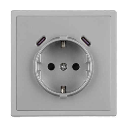 Розетка с заземлением и со шторкой и 2хUSB C, без рамки Arlight NOBE 061817(1) в Нижнем Новгороде фото 2