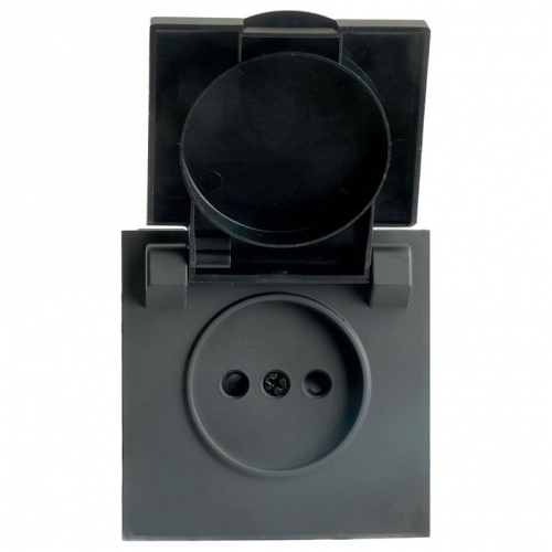 Розетка с заземлением и со шторкой, с крышкой Stekker Эмили 49852 в Нижнем Новгороде