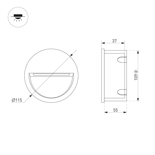 Светильник LTD-TRAIL-R115-4W Warm3000 (GR, 65 deg, 230V) (Arlight, IP65 Металл, 3 года) в Кстово фото 5