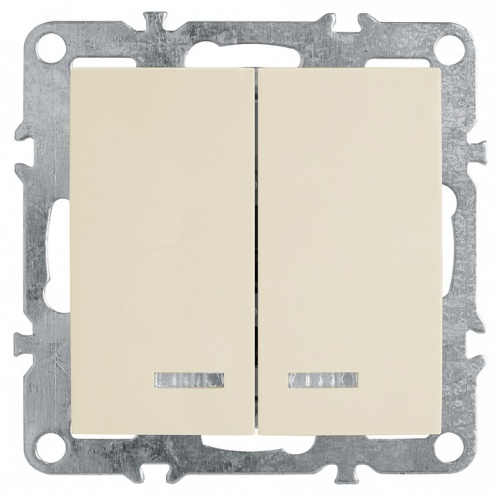 Выключатель двухклавишный с подсветкой без рамки Stekker Эрна 39321 в Нижнем Новгороде