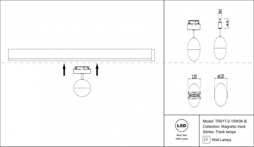 Светильник на штанге Maytoni Kiat TR017-2-10W3K-B в Нижнем Новгороде фото 6