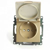 Розетка с заземлением и со шторкой, без рамки с крышкой Stekker Катрин 49222 в Нижнем Новгороде