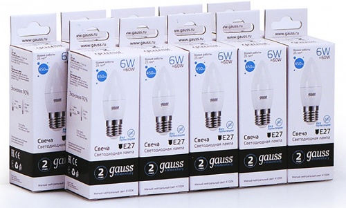 Лампа светодиодная Gauss 332 E27 6Вт 4100K 33226 в Нижнем Новгороде фото 6