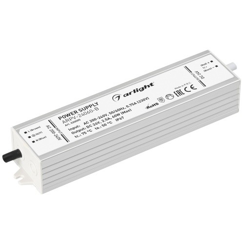 Блок питания ARPV-24060-B (24V, 2.5A, 60W) (Arlight, IP67 Металл, 3 года) в Белокурихе фото 2