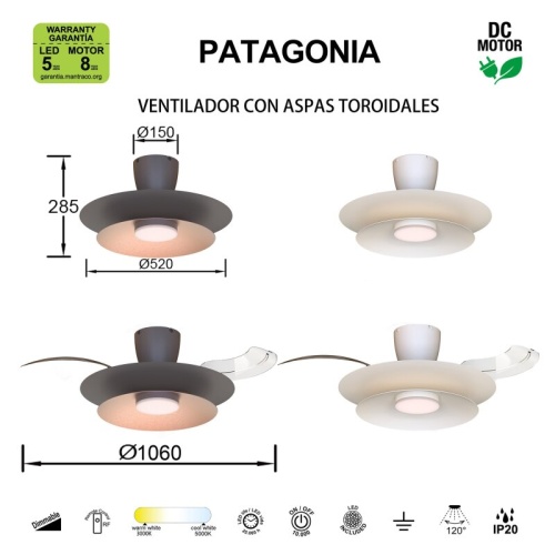 Светильник с вентилятором Mantra PATAGONIA 9521 в Нижнем Новгороде фото 4