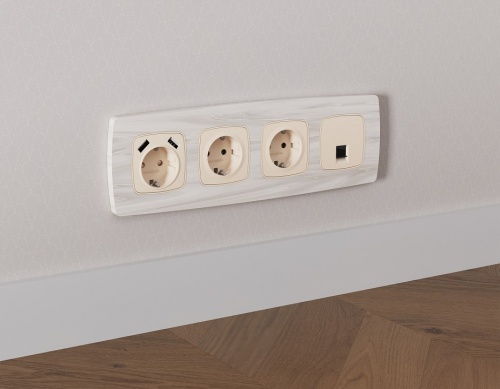 Розетка Ethernet RJ-45 и со шторками, без рамки Ambrella Volt OMEGA MO332005 в Нижнем Новгороде фото 2