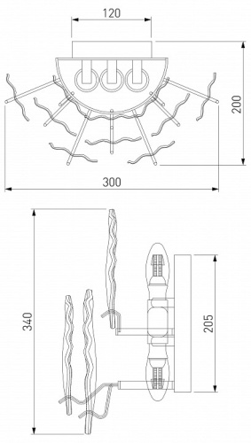 Накладной светильник Bogate's Leaf 369/3 в Симферополе фото 2