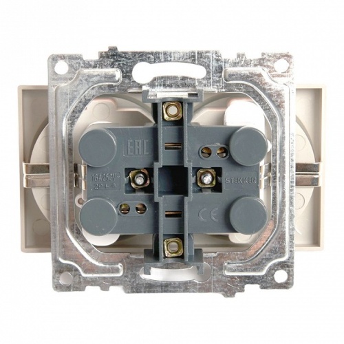 Розетка двойная с заземлением и со шторкой, без рамки Stekker Катрин 39598 в Нижнем Новгороде фото 2