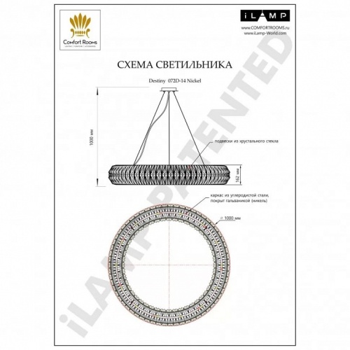 Подвесной светильник iLamp Destiny 072D-14 NIC в Нижнем Новгороде фото 4