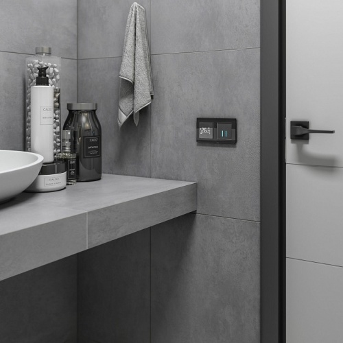 Выключатель двухклавишный с подсветкой без рамки Werkel черный W4520008 в Нижнем Новгороде фото 7