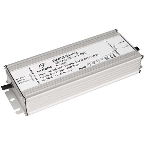 Блок питания ARPV-UH24480-PFC (24V, 20A, 480W) (Arlight, IP67 Металл, 7 лет) в Геленджике фото 4