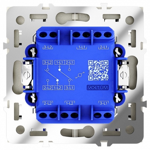 Выключатель проходной двухклавишный без рамки Voltum S70 VLS020304 в Нижнем Новгороде фото 2