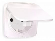 Накладка для розетки влагозащищенной с заземлением и со шторками с крышкой Ambrella Volt OMEGA OP2080 в Нижнем Новгороде