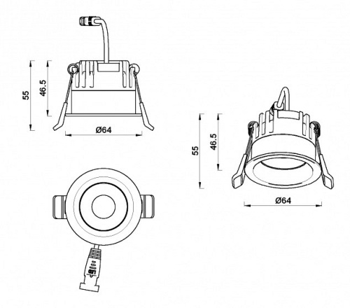 Встраиваемый светильник iLedex Mars 107-7W-D64-4000K-24DG-BK в Нижнем Новгороде фото 4