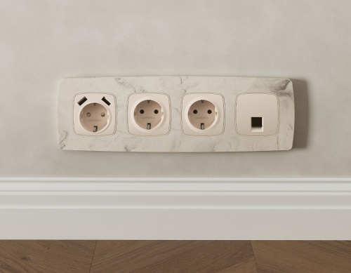 Розетка Ethernet RJ-45 и со шторками, без рамки Ambrella Volt OMEGA MO332005 в Нижнем Новгороде фото 3