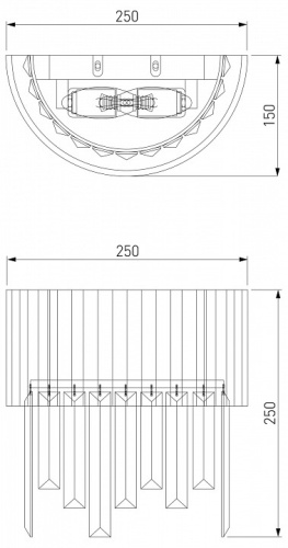 Накладной светильник Eurosvet Amantea 10122/2 хром/прозрачный хрусталь Strotskis (10106/2) в Нижнем Новгороде фото 3