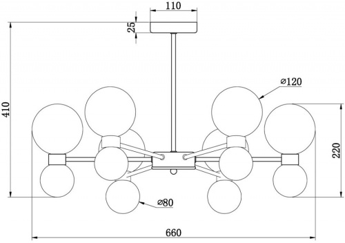Люстра на штанге Freya Bony FR5394CL-12BS в Нижнем Новгороде фото 2