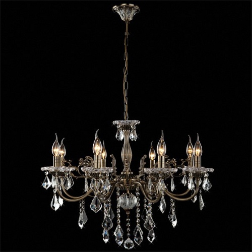 Подвесная люстра Eurosvet Elisha 3281/8 античная бронза/прозрачный хрусталь Strotskis в Нижнем Новгороде фото 3