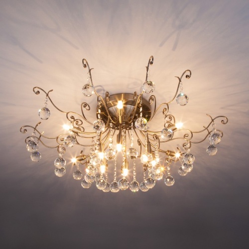 Потолочная люстра Eurosvet Vita 10042/12 античная бронза/прозрачный хрусталь в Нижнем Новгороде фото 4