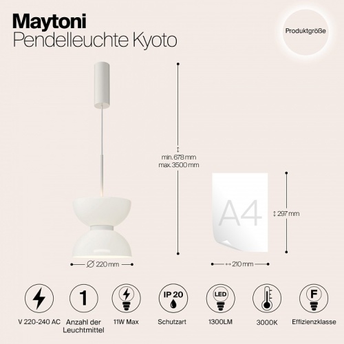 Подвесной светильник Maytoni Kyoto MOD178PL-L11W3K в Кирове фото 2