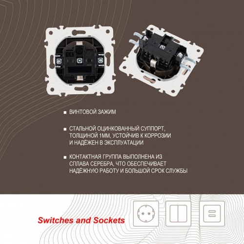 Розетка влагозащищенная с заземлением и со шторкой с крышкой Arte Milano am-205 205.41-1.shampan в Нижнем Новгороде фото 2