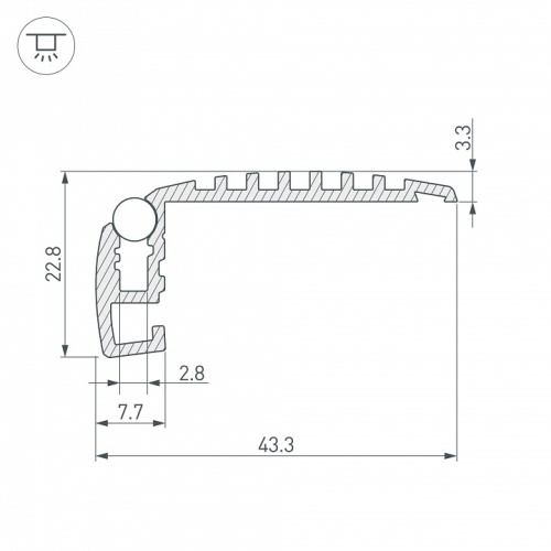 Профиль для ступеней Arlight STEP-MINI-2000 ANOD 019195 в Нижнем Новгороде фото 2