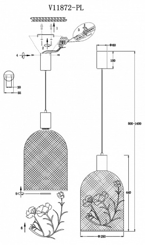 Подвесной светильник Moderli Ophelia V11872-PL в Нижнем Новгороде фото 2