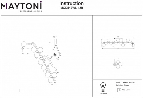Бра Maytoni Dallas MOD547WL-13B в Заполярном фото 3