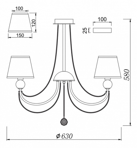 Люстра на штанге Freya Beverly FR5661-PL-05-CH в Нижнем Новгороде фото 6