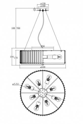 Подвесной светильник Maytoni Recinto MOD080CL-08CH в Нижнем Новгороде фото 5