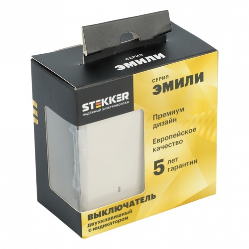 Выключатель двухклавишный с подсветкой без рамки Stekker Эмили 49890 в Нижнем Новгороде фото 5